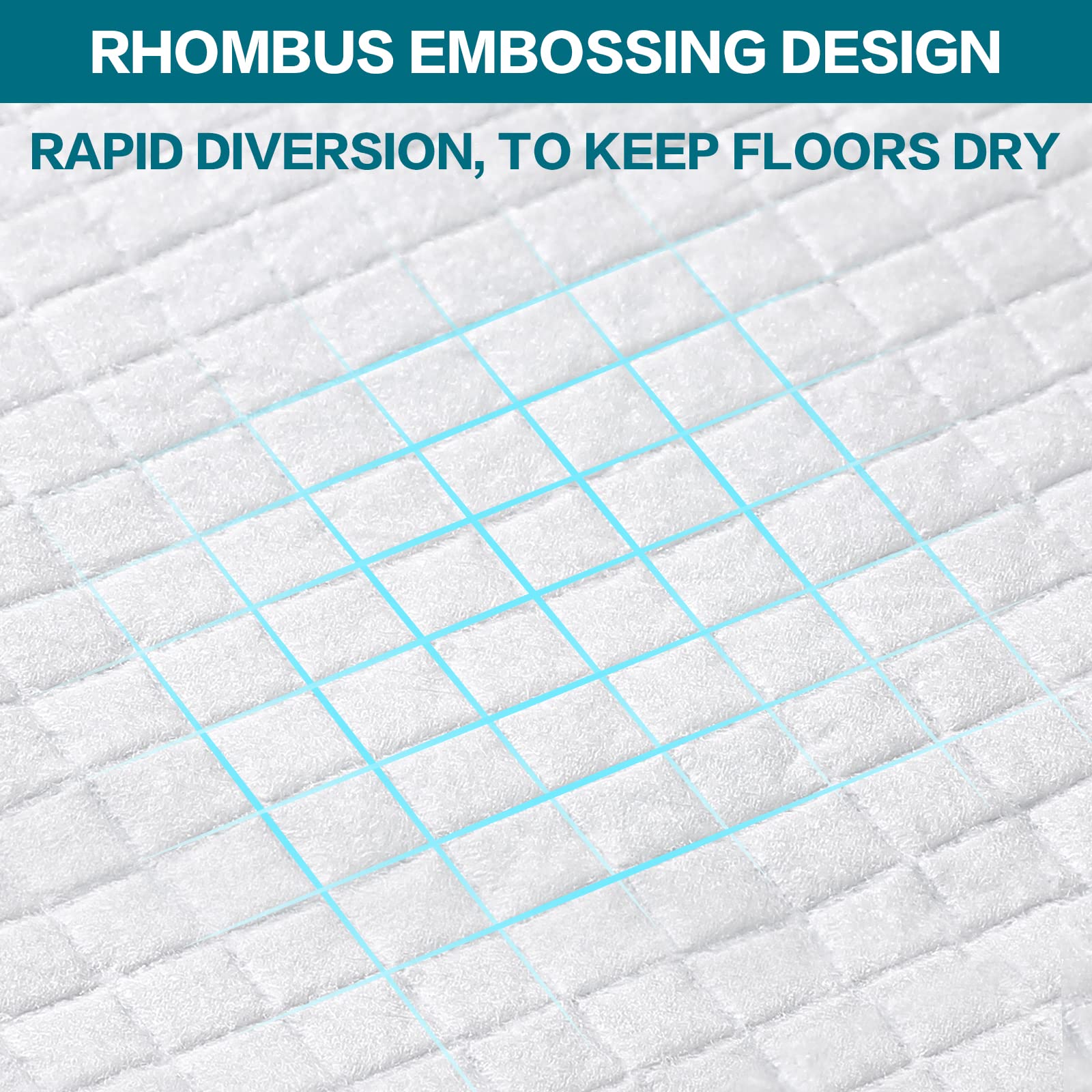 Bolux leak-proof underpads feature a waterproof backing for floor protection.
