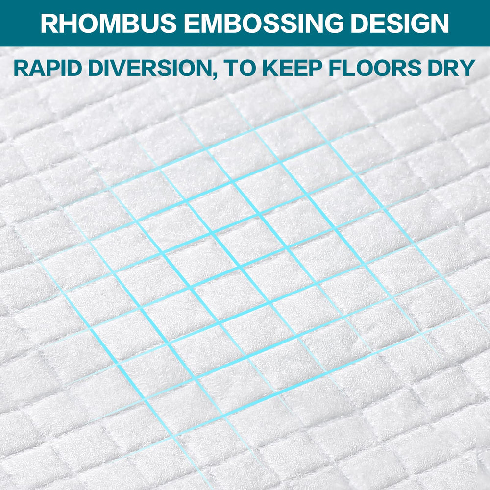Bolux leak-proof underpads feature a waterproof backing for floor protection.