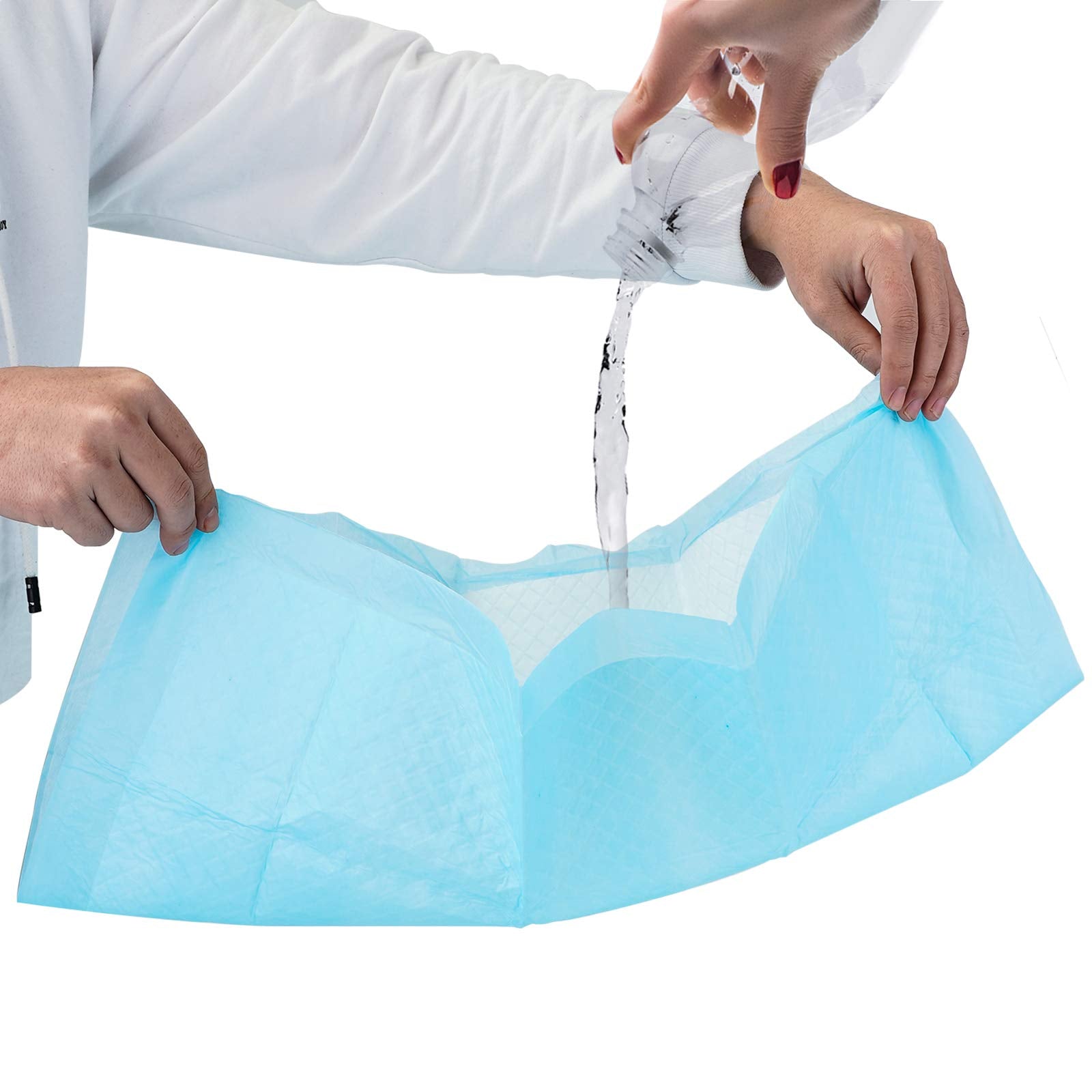 Bolux quick-dry pet pads pictured drying rapidly after use.