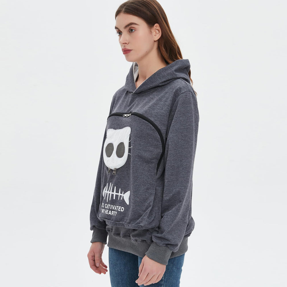 Bombaxceiba Pet Pouch Hoodie multipurpose pocket supports small pets for cuddling and strolls.