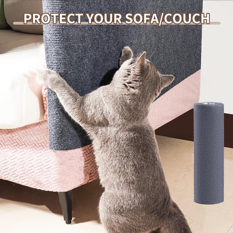 Bomeiqee Cat Scratch Pad installation on wood surface with strong adhesion