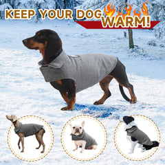 BONAWEN fleece dog coat reflective edge enhances nighttime visibility