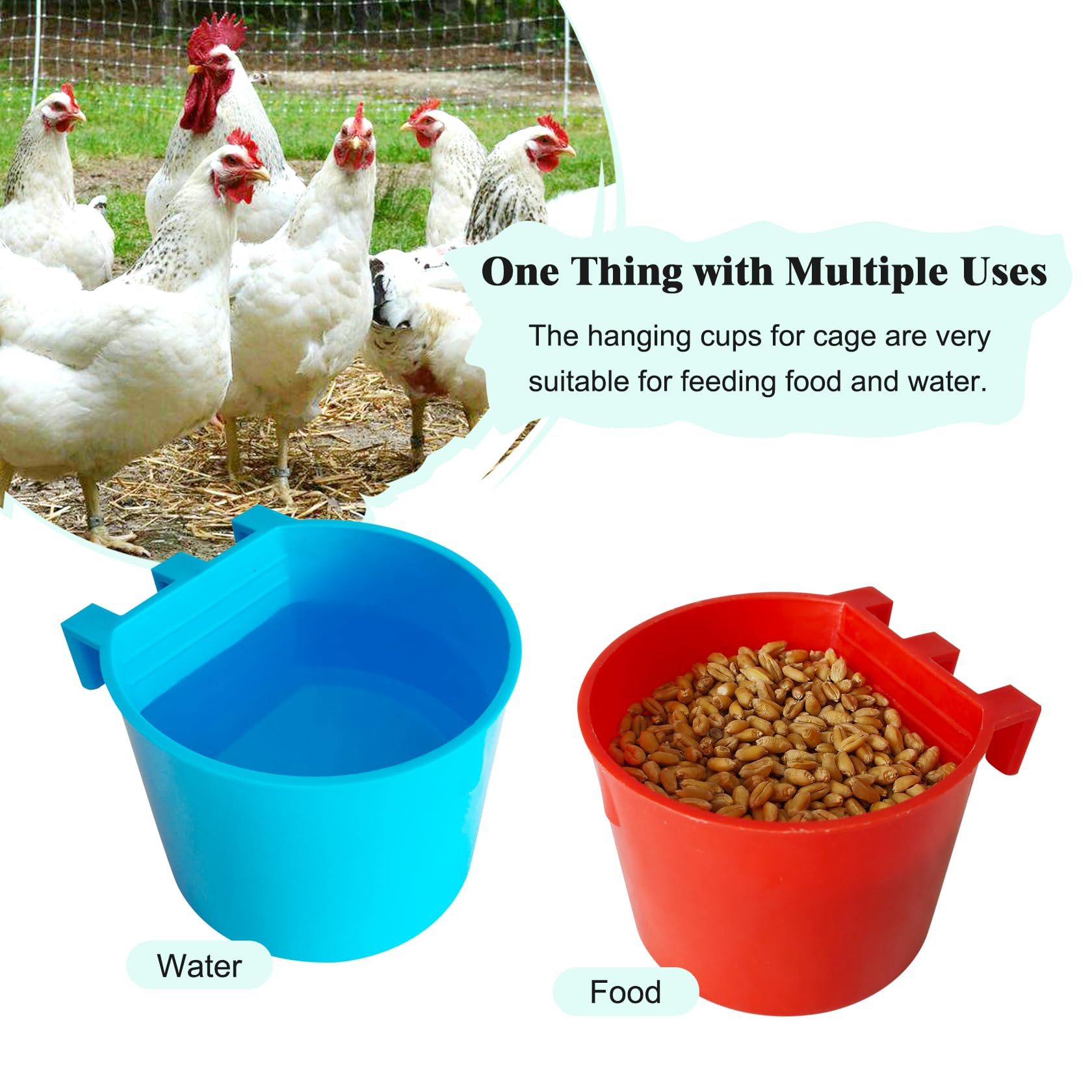 Bonchoice easy-clean cups help keep water and food fresh and accessible.