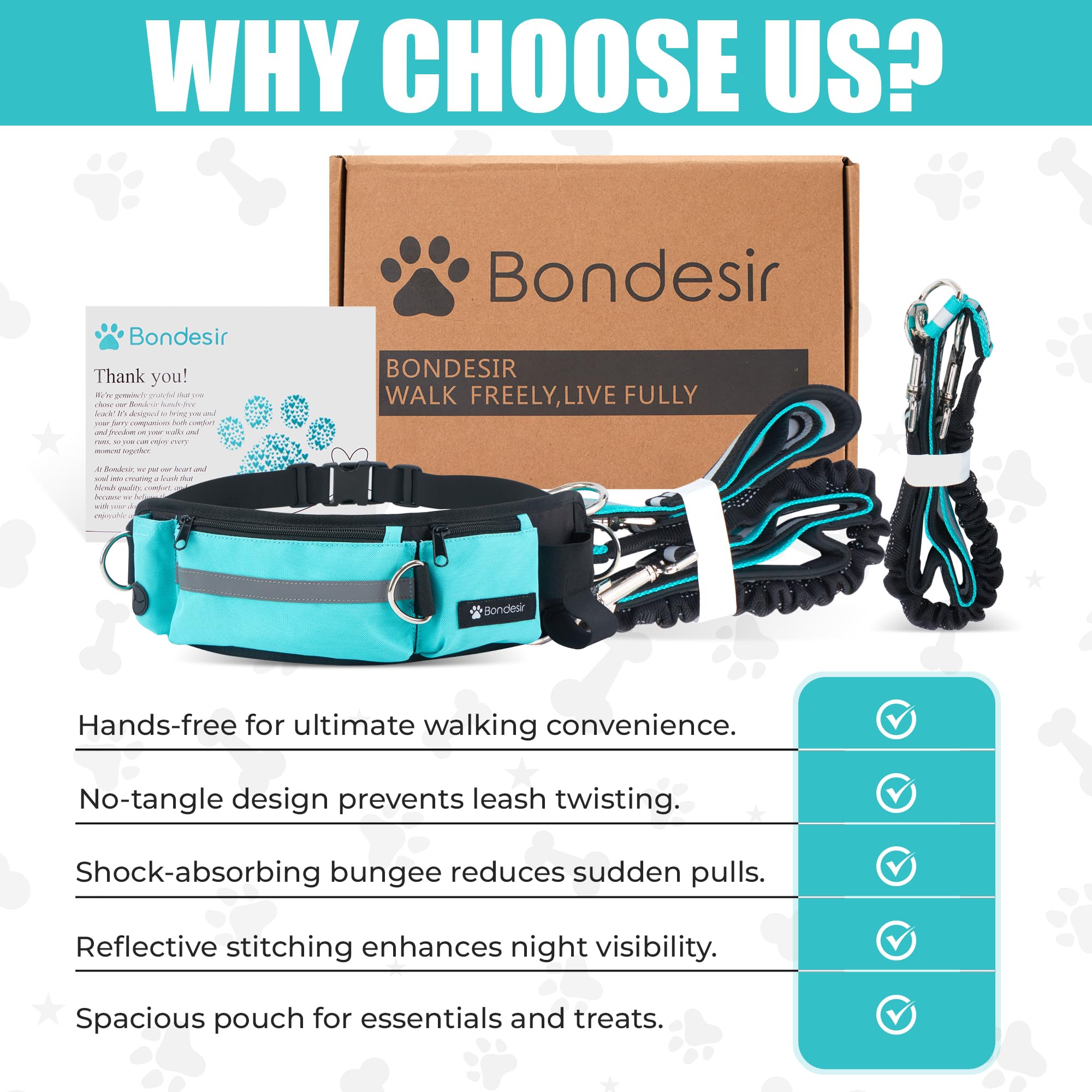 BONDESIR adjustable-padded-waist-belt fits a wide range of waists securely.