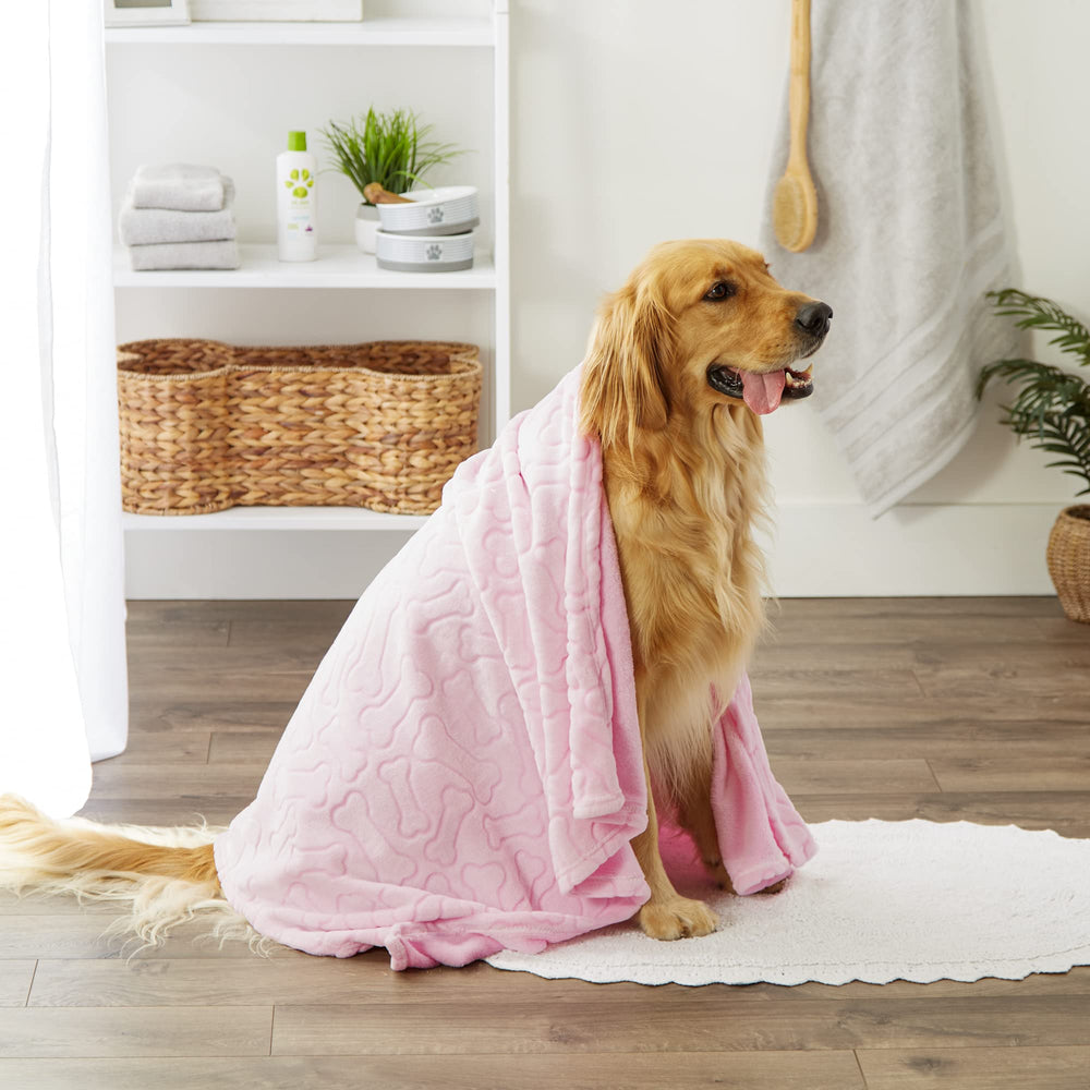 Pet kennel with Bone Dry blanket as cozy bedding.