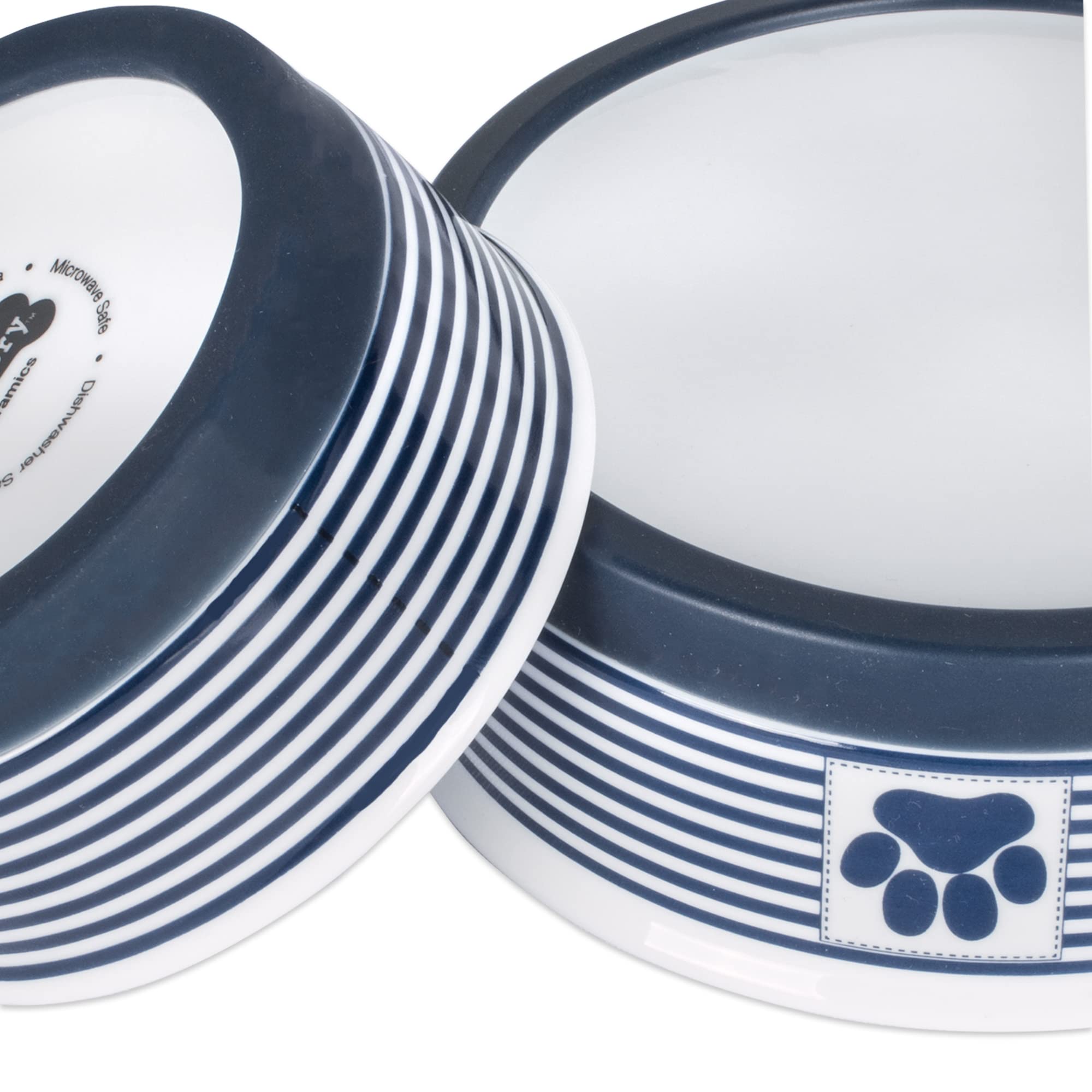 Bone Dry Paw Patch ceramic pet bowl non-slip silicone-ring promotes stable feeding during busy mealtimes.