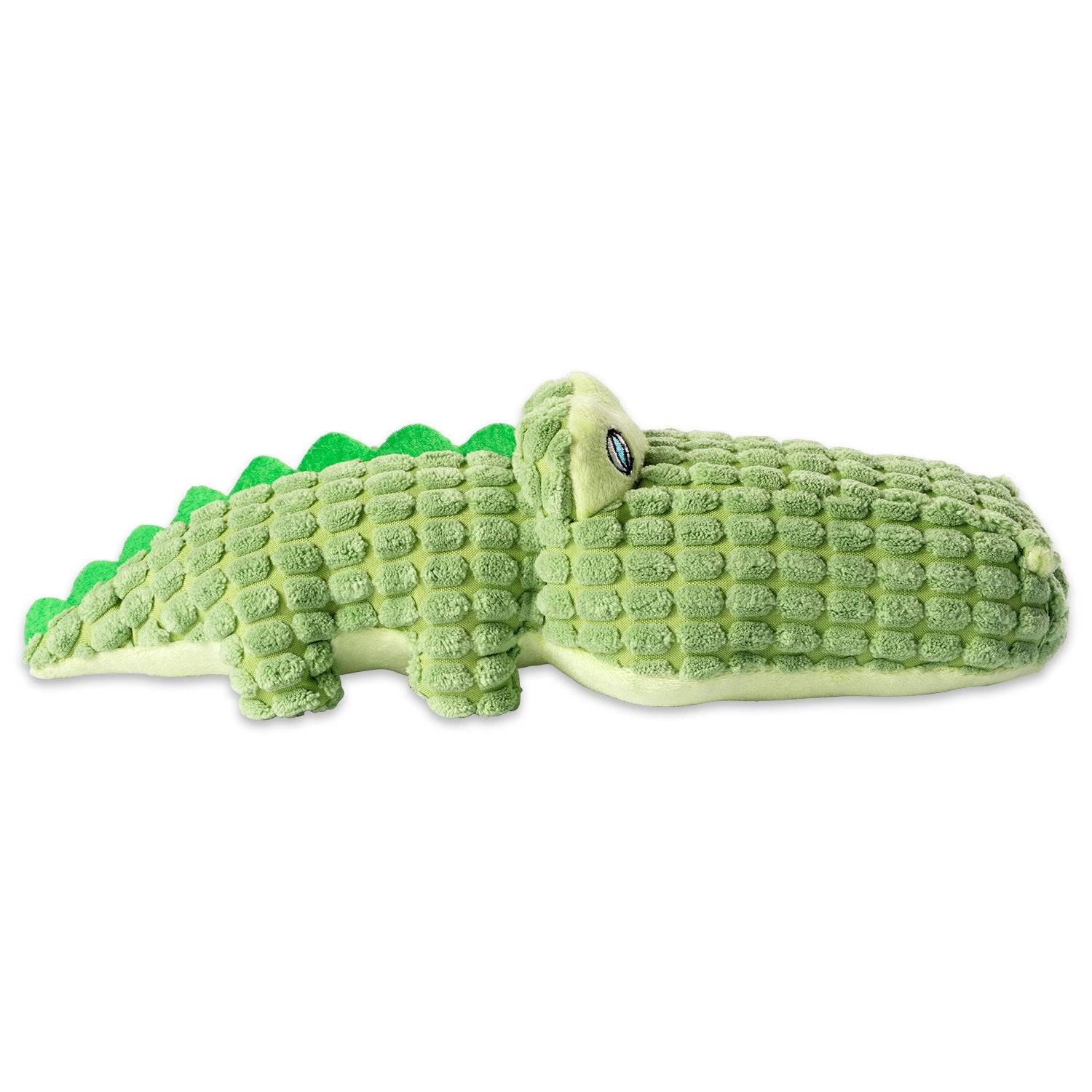 Bone Dry Sam Alligator plush toy dog playtime in indoor/outdoor settings.
