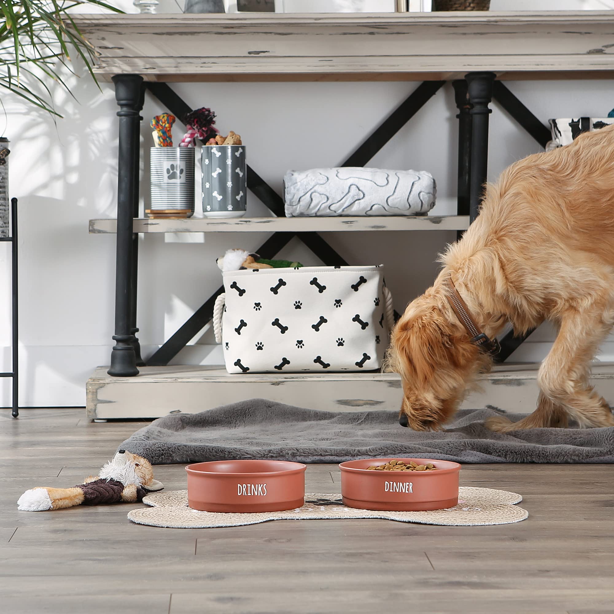 Bone Dry terra-cotta bowls-lattice-design adds stylish kitchen decor.