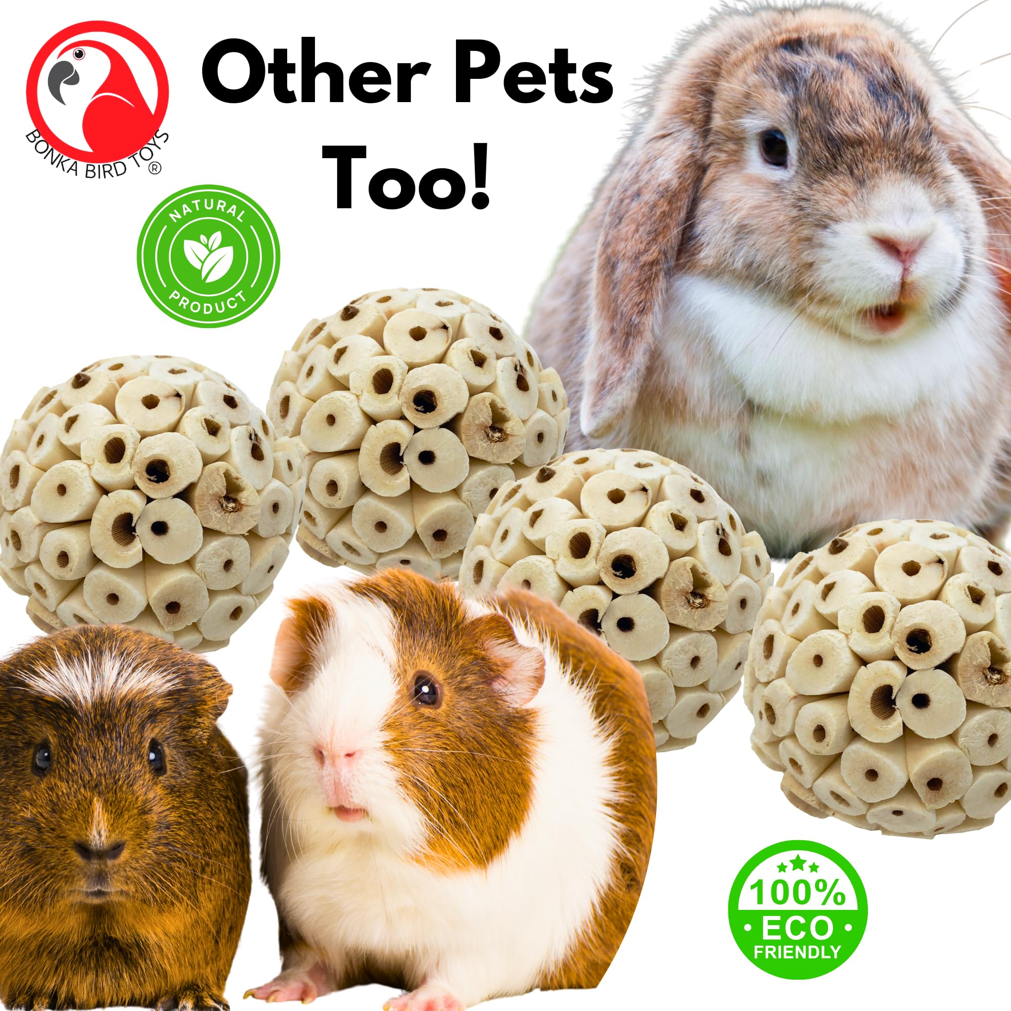 Bonka small-bird toy display—chemical-free material for safe play.