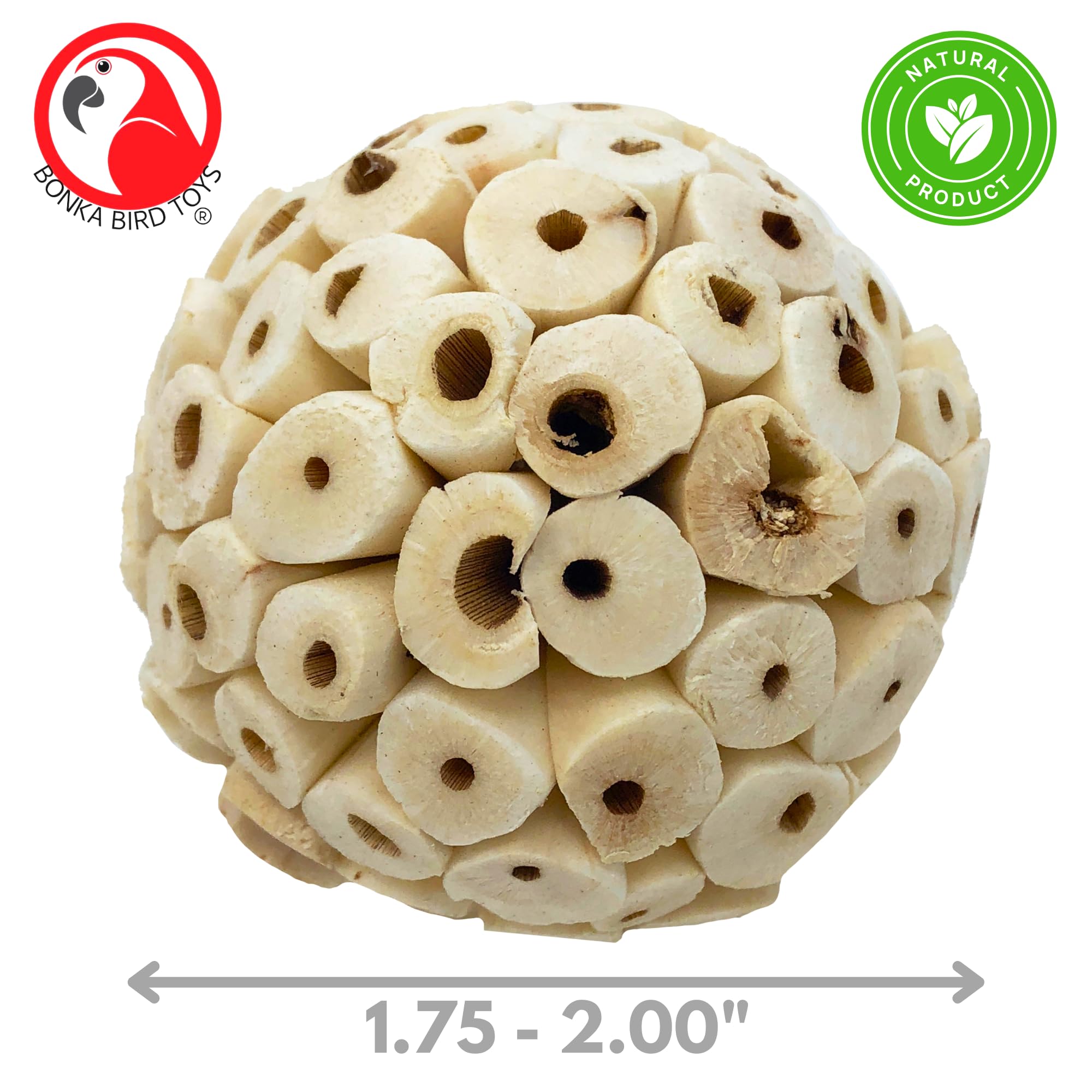 Bonka 2354 Pk4 ball with a parakeet—lightweight, easy to pick up.