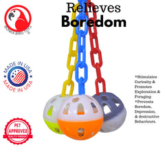 Bonka Ball Clanger made from bird-safe materials ensures durable, safe play