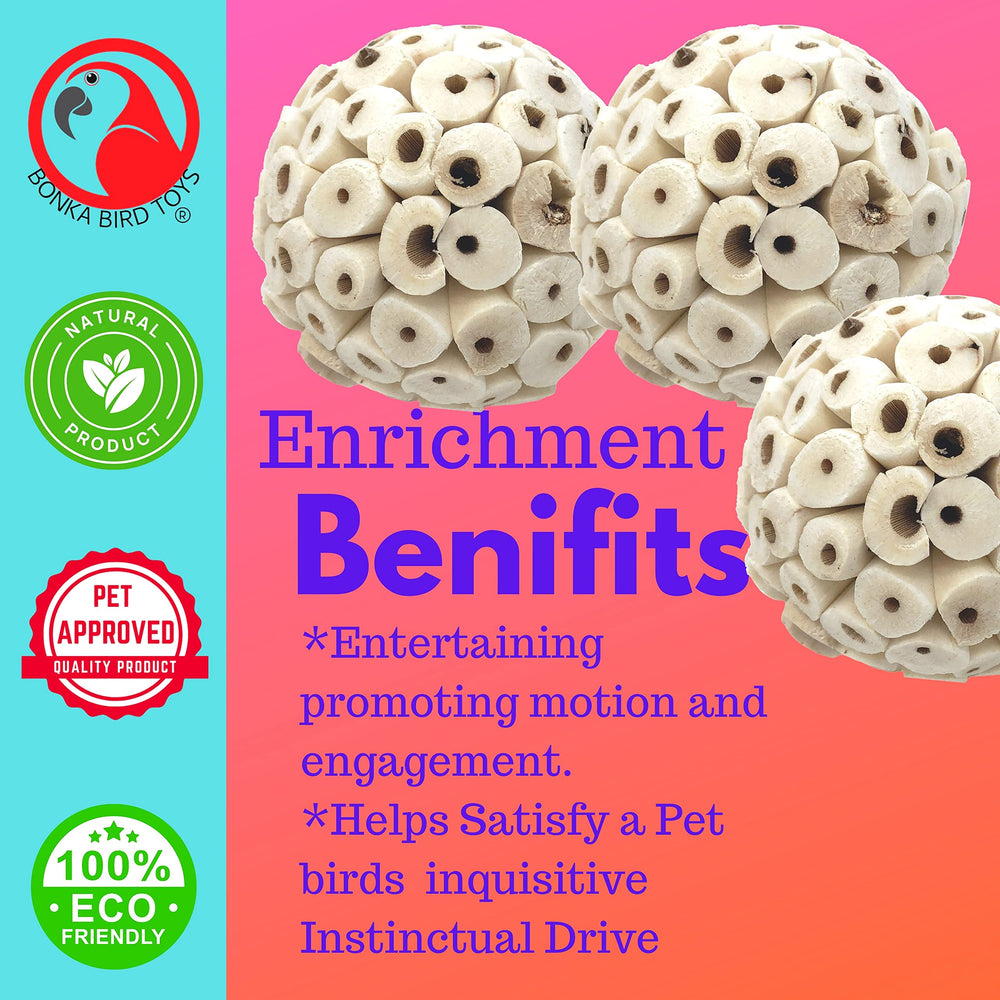 Bonka Sola Atta Ball lightweight design—easy toss and playtime during cage enrichment.
