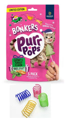 Bonkers Purrpops Christmas lollipop treats: freeze-dried chicken texture provides a protein-rich cat snack.