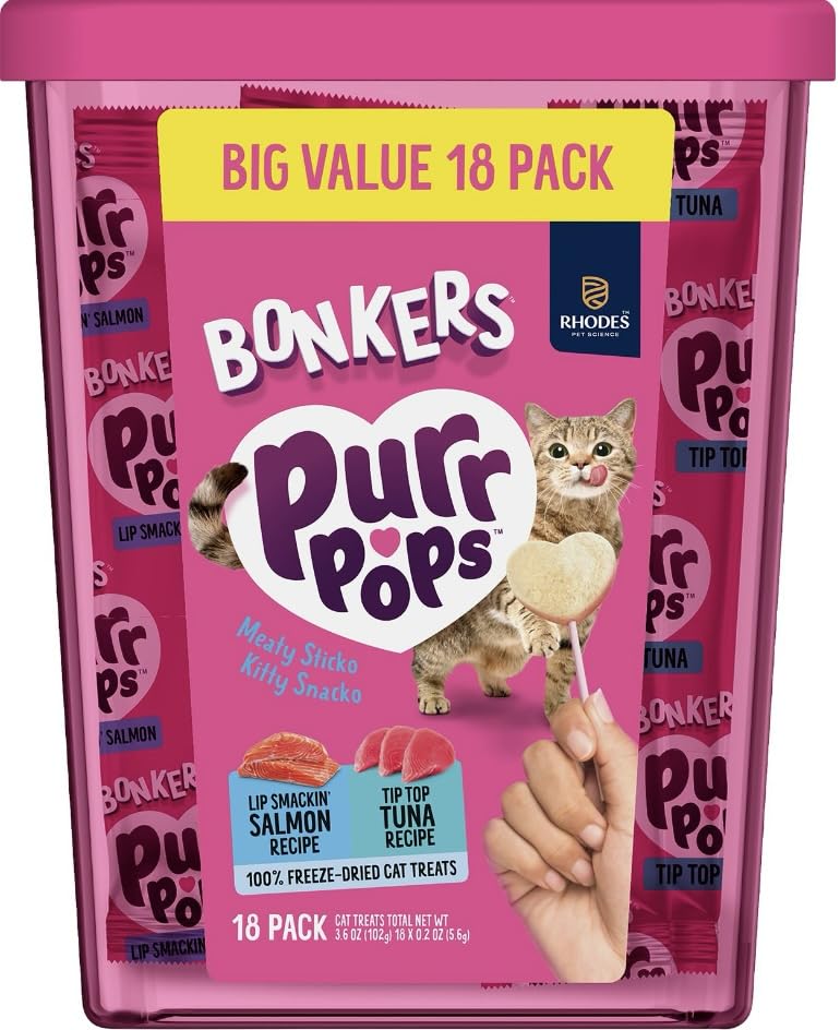 Bonkers Purrpops heart-shaped bites for interactive treat time