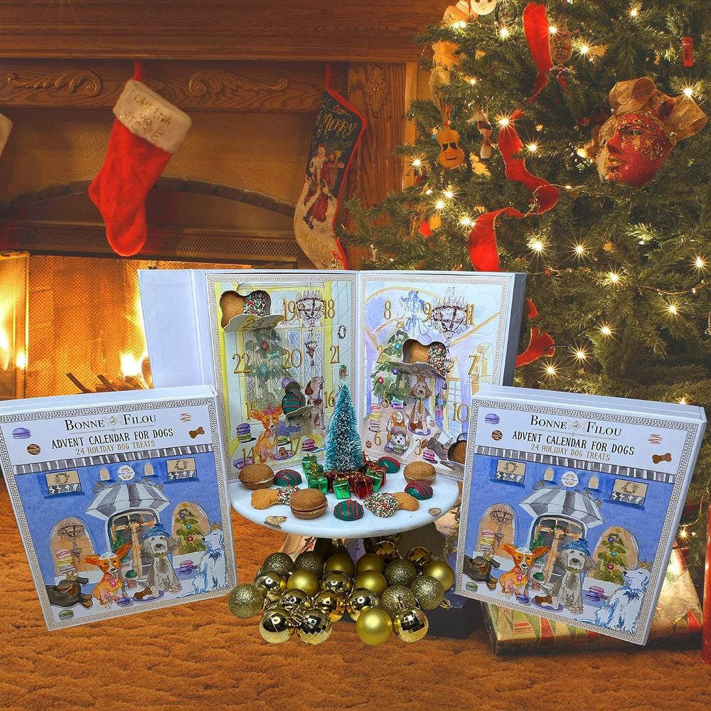 Bonne et Filou 2025 Advent Calendar truffles closeup, indulgent treats for celebrations.