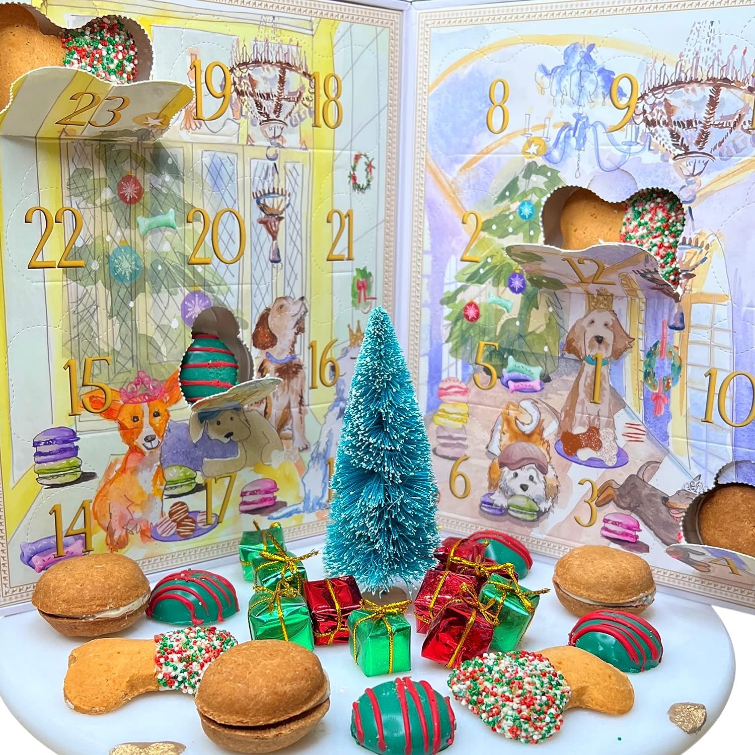 Bonne et Filou 2025 Advent Calendar Versailles box, premium dog delights for all breeds.