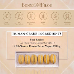 Bonne et Filou peanut butter cupcakes closeup showcasing gourmet dog treat with real ingredients