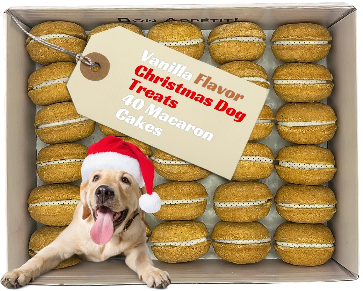 Bonne et Filou vanilla macarons box, bulk treats for celebration
