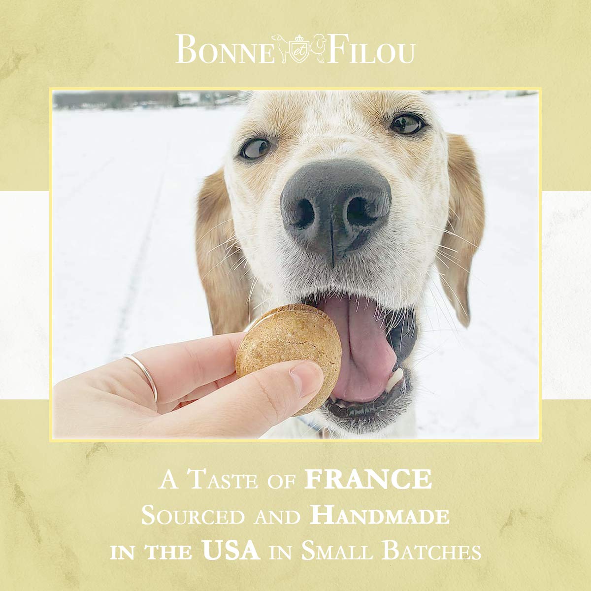 Bonne et Filou vanilla macarons ingredients highlighted