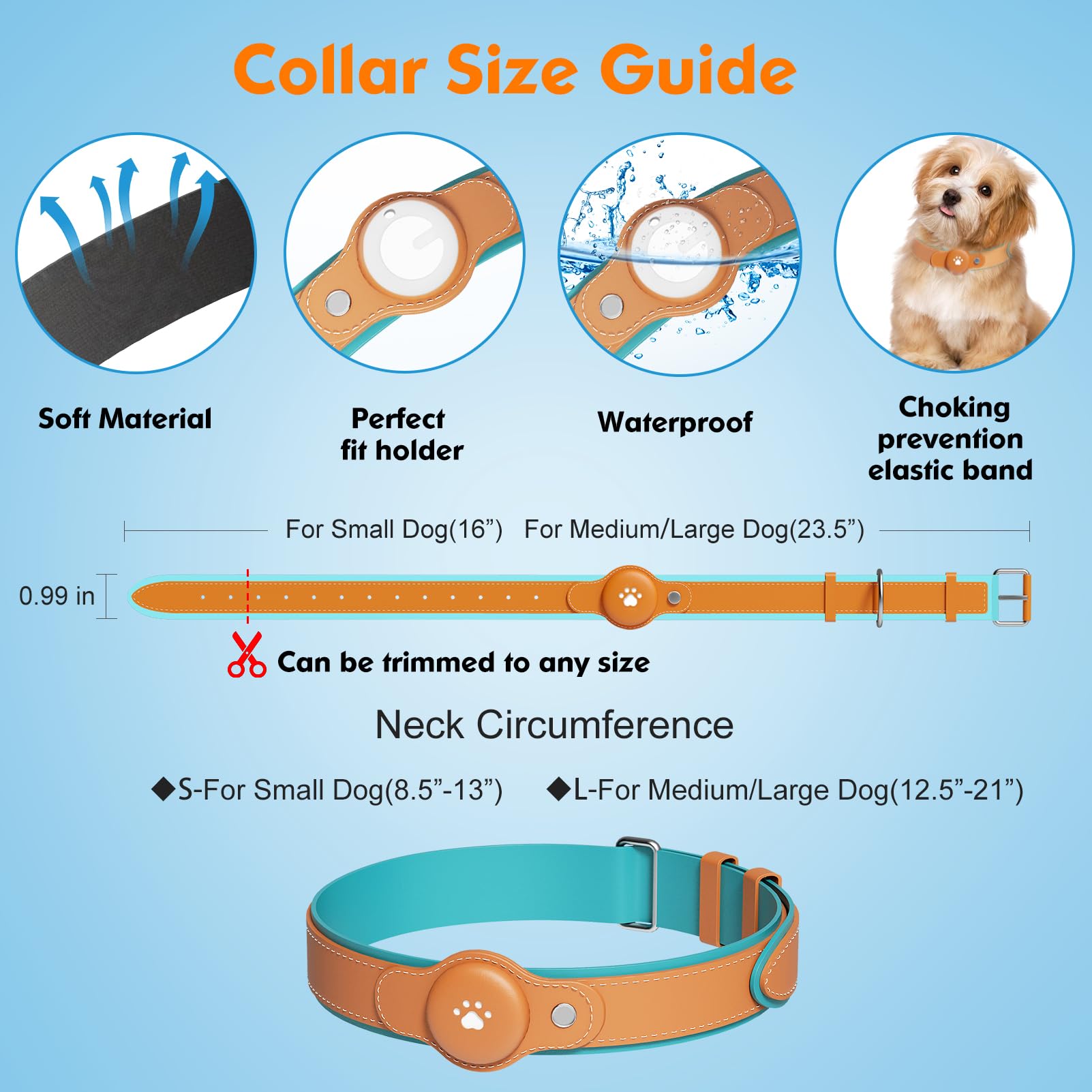 BONSO dog collar in brown with durable nylon for daily adventures.