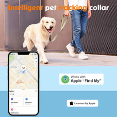 BONSO dog collar demonstrating iOS Find My integration for free tracking.