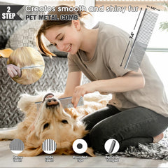 Bonteck flea comb dense teeth removes debris fleas without irritation