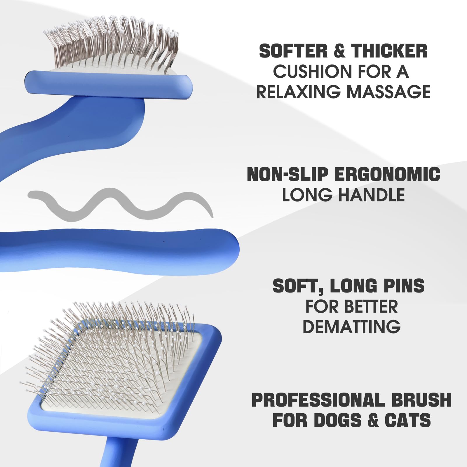 Bonteck grooming kit metal comb rounded ends safely demats and smooths fur