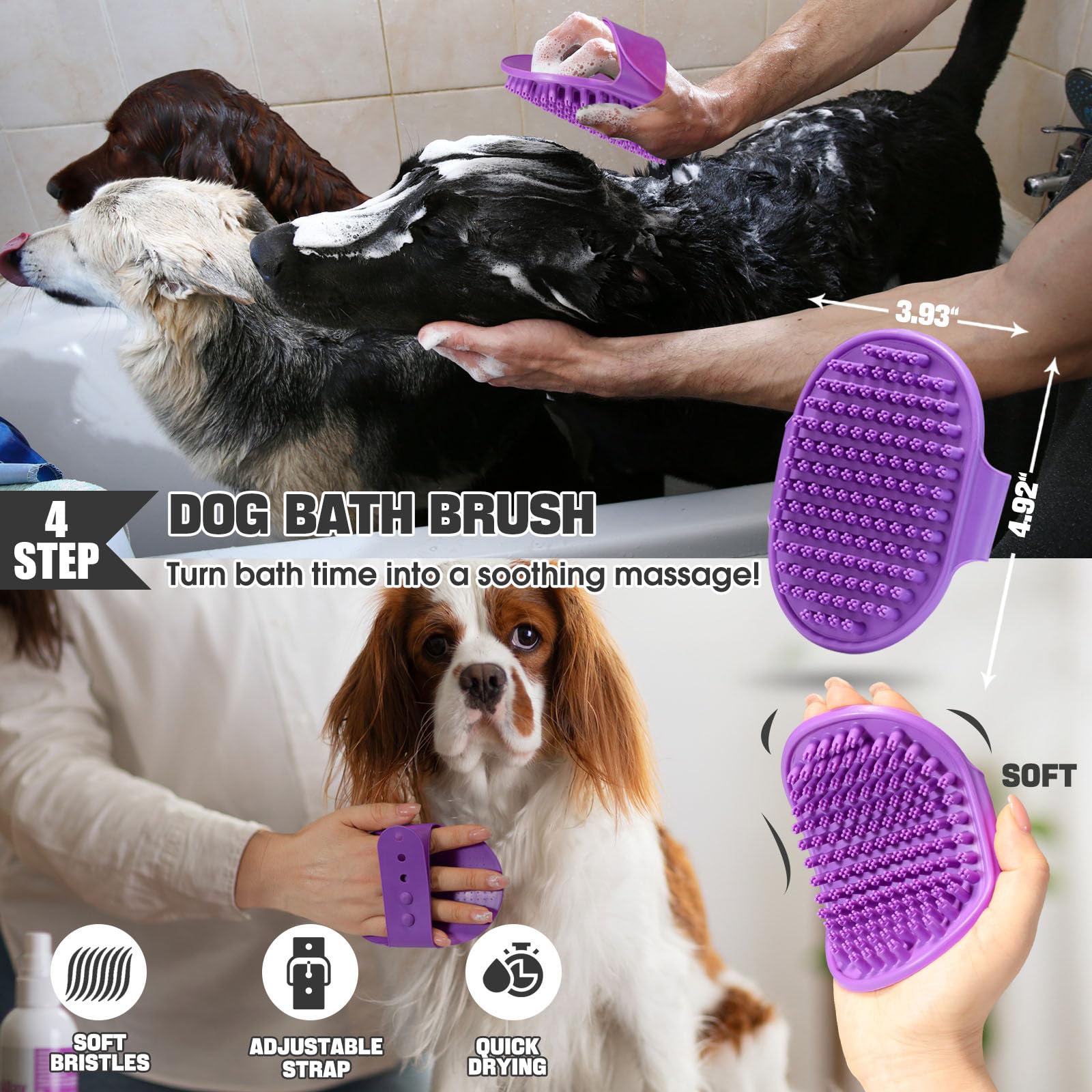 Bonteck purple dog grooming kit helps owners manage coats of poodles and doodles.