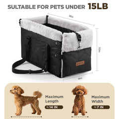 BONTHEE dog booster seat with elevated view for small dogs to enjoy scenery.