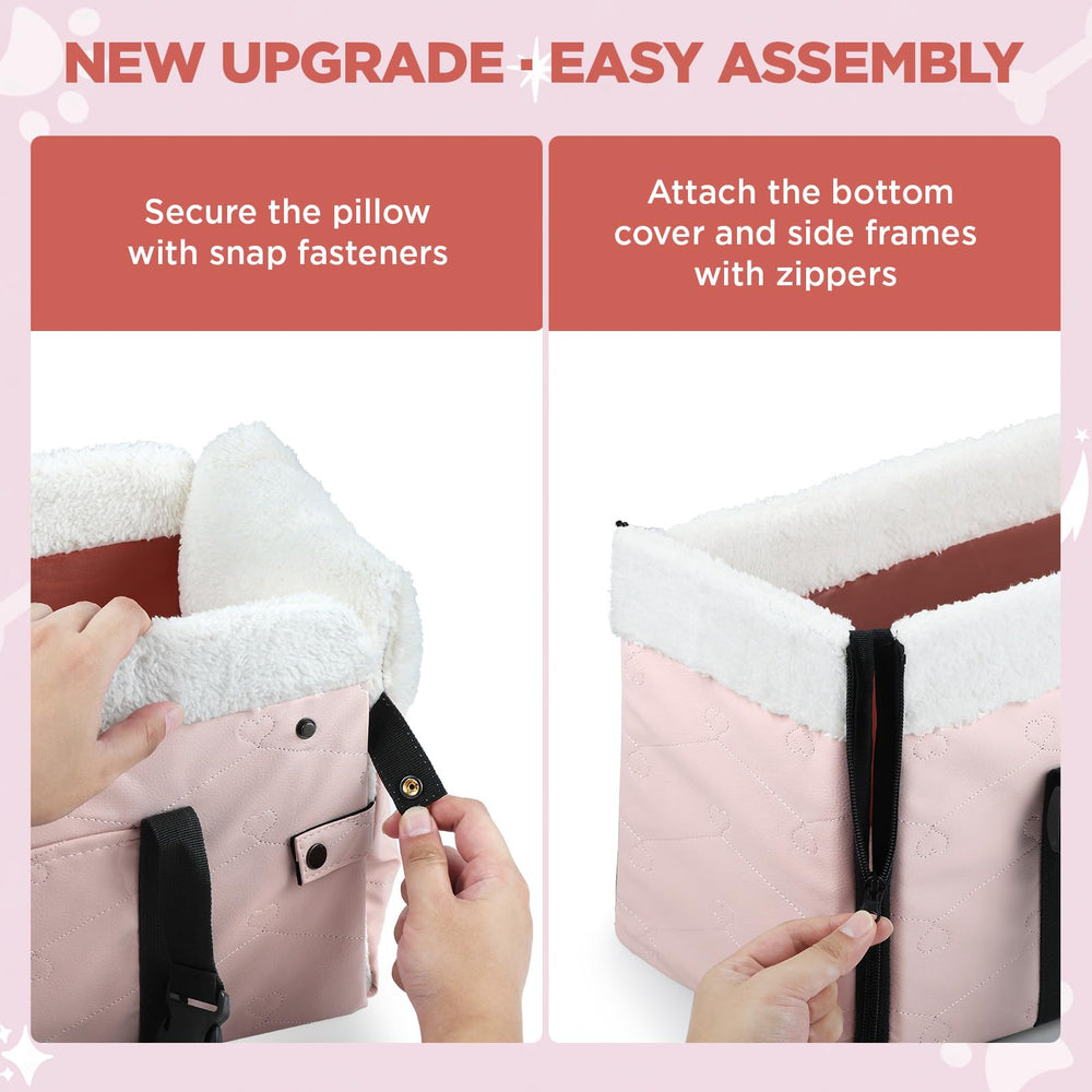 BONTHEE dog car seat booster view demonstrates improved visibility and comfort on rides