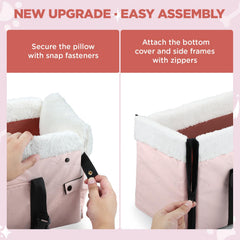 BONTHEE dog car seat booster view demonstrates improved visibility and comfort on rides