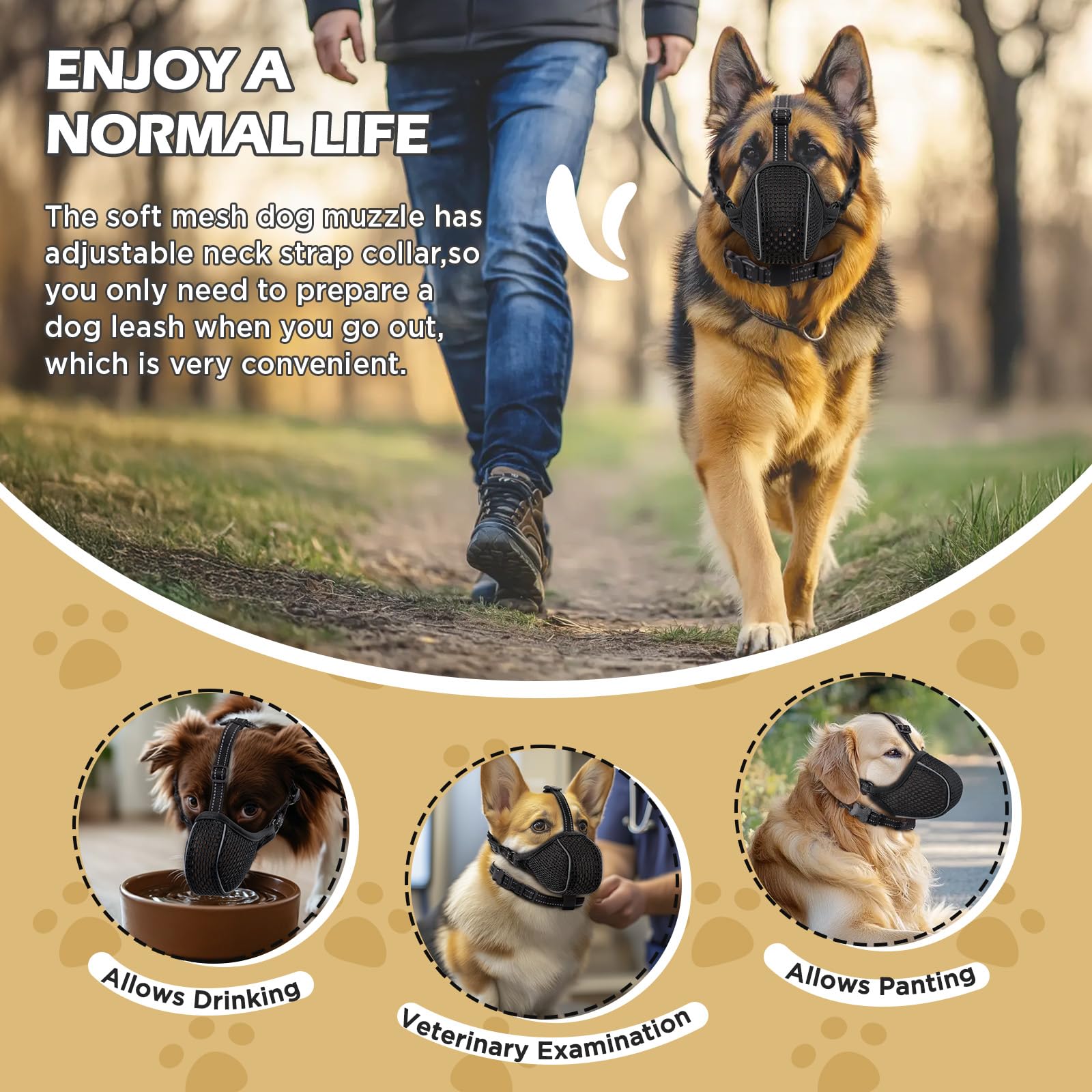 BONTHEE dog muzzle adjustable-straps for secure fit