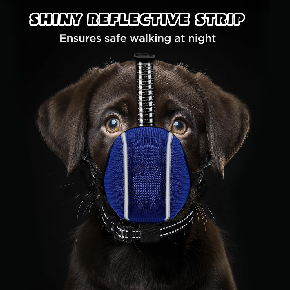 BONTHEE dog muzzle supports grooming and vet visits while allowing panting.
