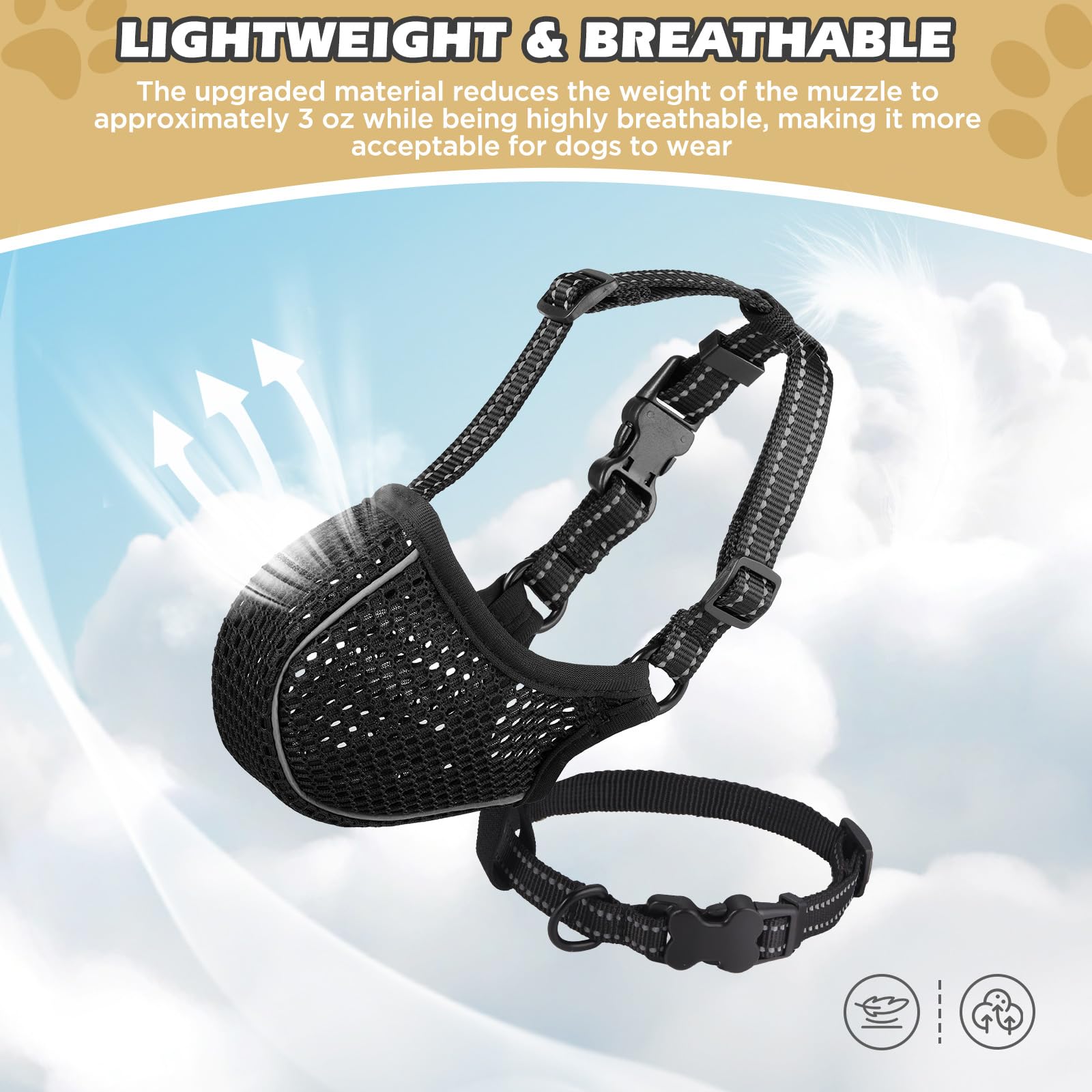 BONTHEE muzzle aids grooming and vet visits with safe, well-ventilated design.