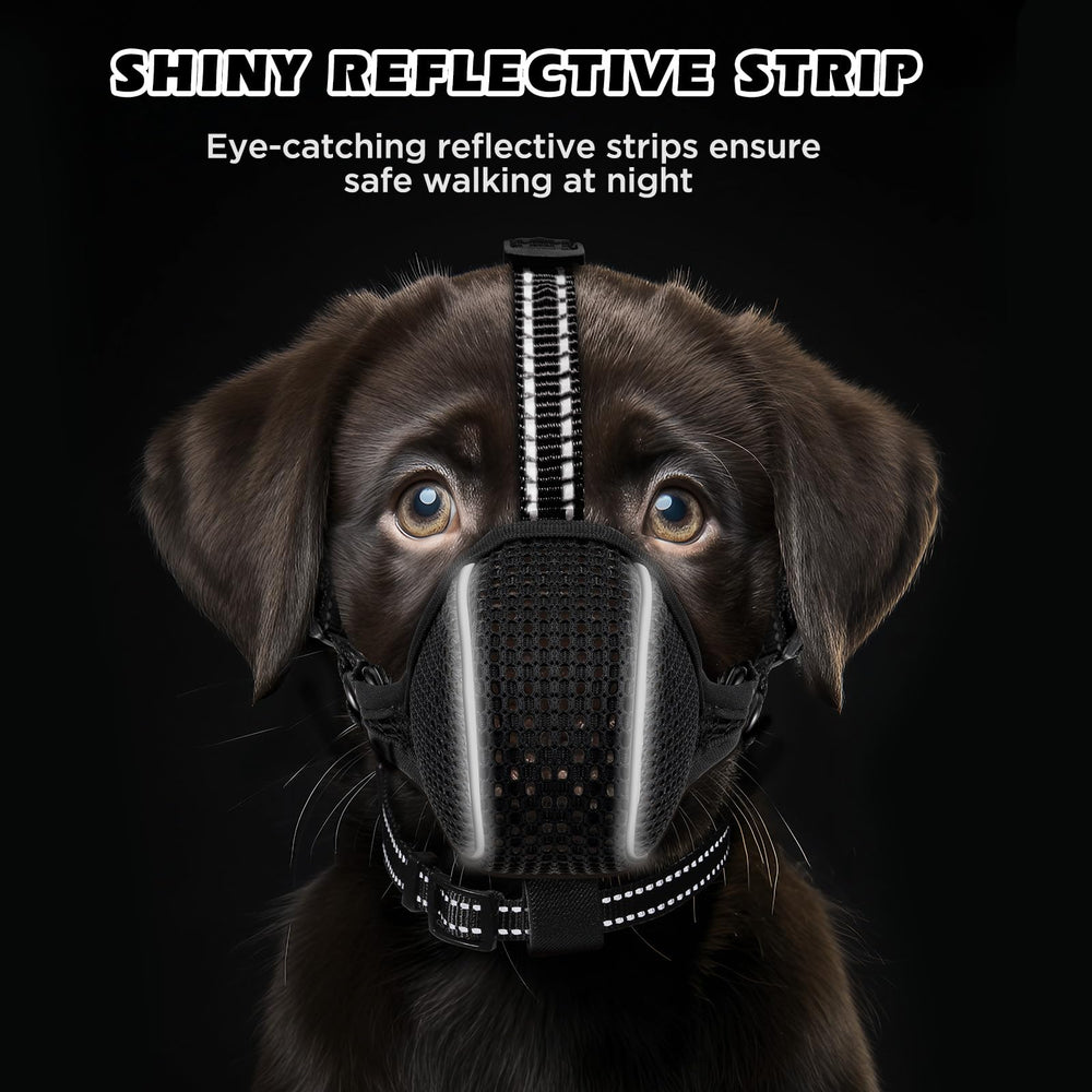BONTHEE dog muzzle non-slip-collar-d-ring keeps control
