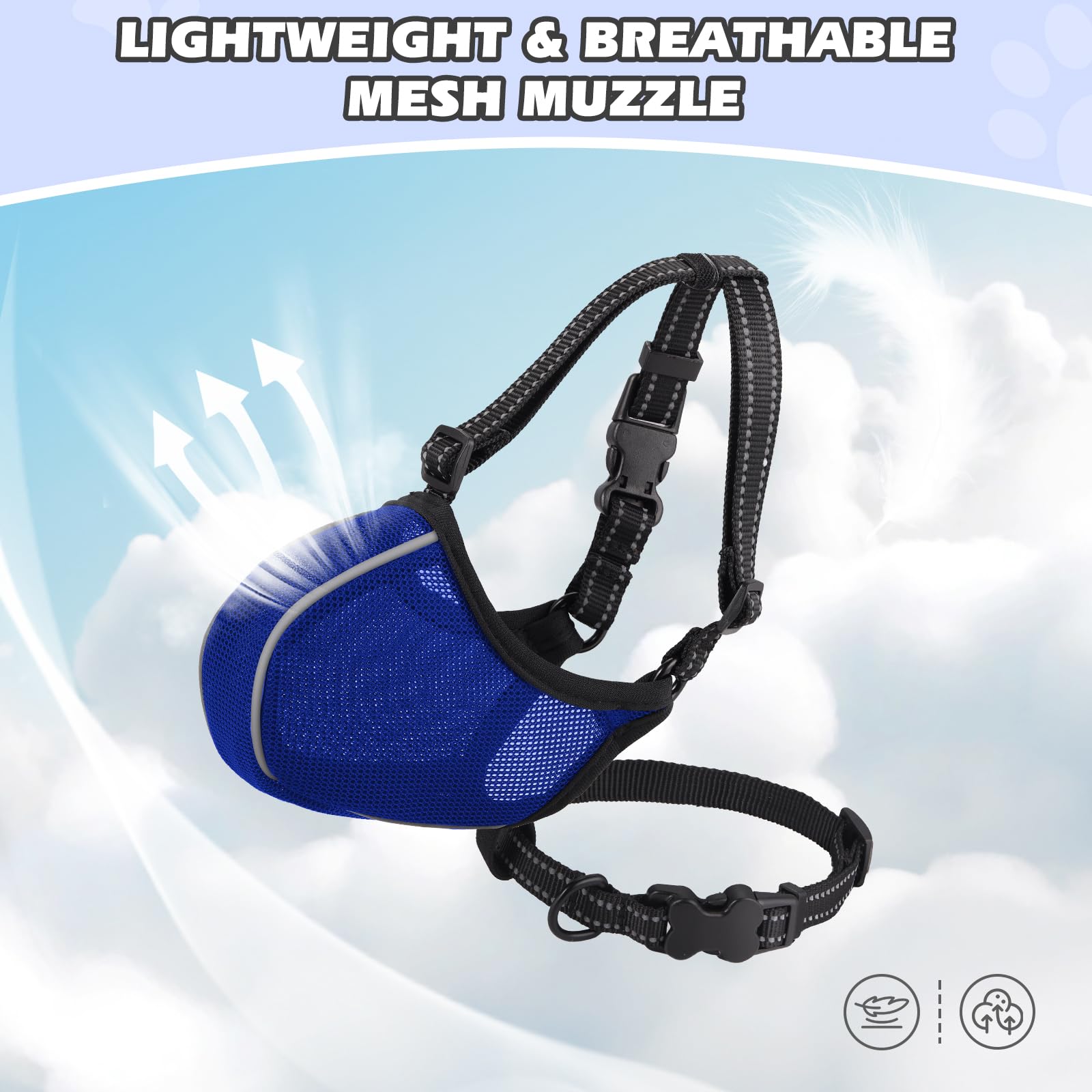 BONTHEE muzzle has reflective edges for safer nighttime visibility.