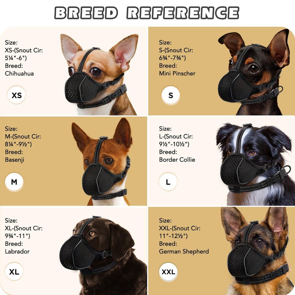BONTHEE dog muzzle reflective-trim for night visibility