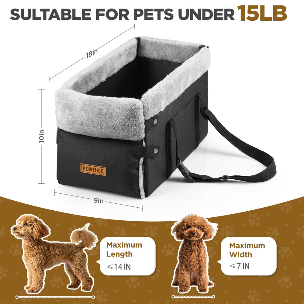 BONTHEE elevated-view dog car seat provides window-side visibility.