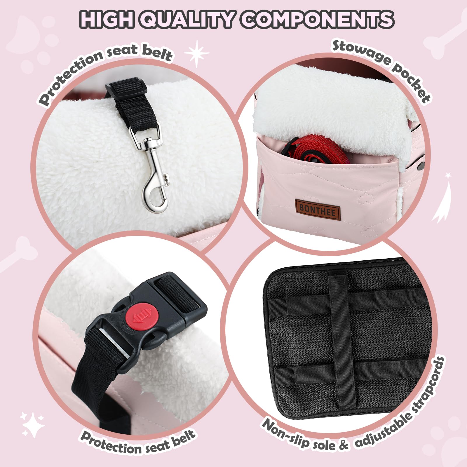 BONTHEE side pockets on console seat offer handy space for treats and small items
