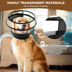 BONTHEE adjustable-fit dog cone with drawstring and Velcro prevents slipping