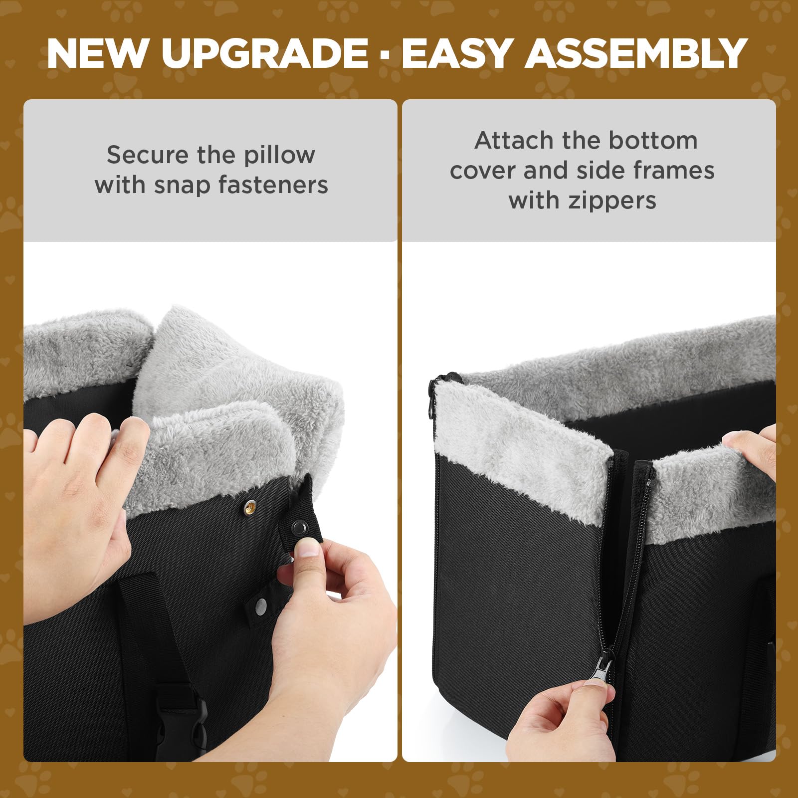 BONTHEE soft-padding dog car seat cushions head and body for comfort.