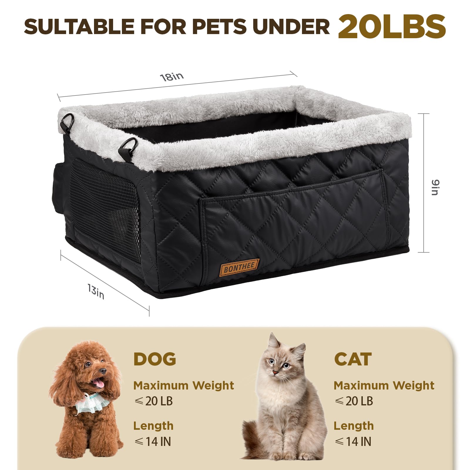 BONTHEE Upgrade Dog Booster Seat metal frame illustrates sturdy support