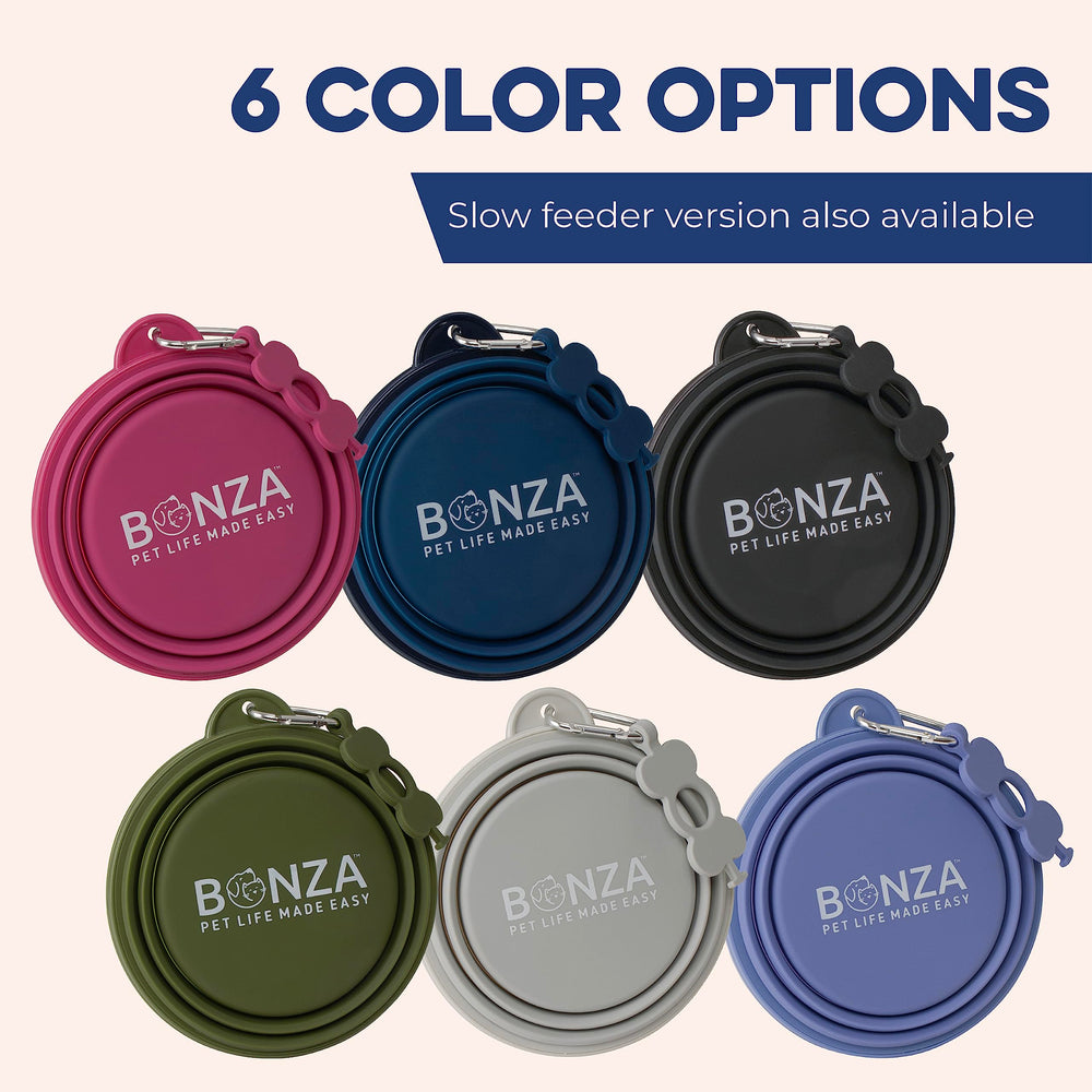 Bonza portable bowl cleans easily after muddy paws on camping trips