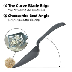 Booche ergonomic handle reduces wrist strain during scooping.