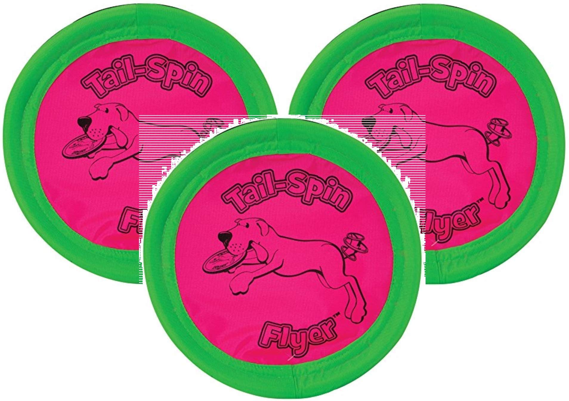 Booda Tail-Spin Flyer 7-inch in flight for fetch and water play, gentle on teeth.
