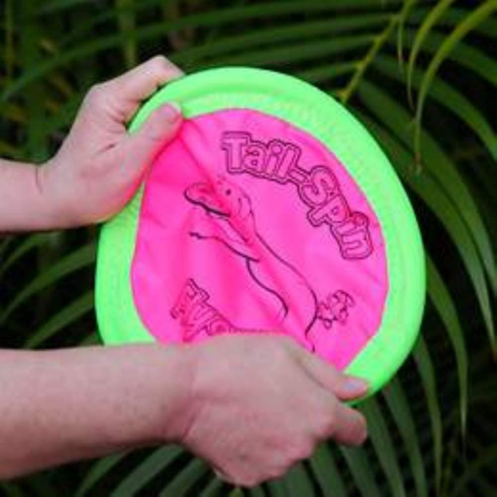 Close-up of soft texture on Booda Tail-Spin Flyer for gentle teeth-safe fun