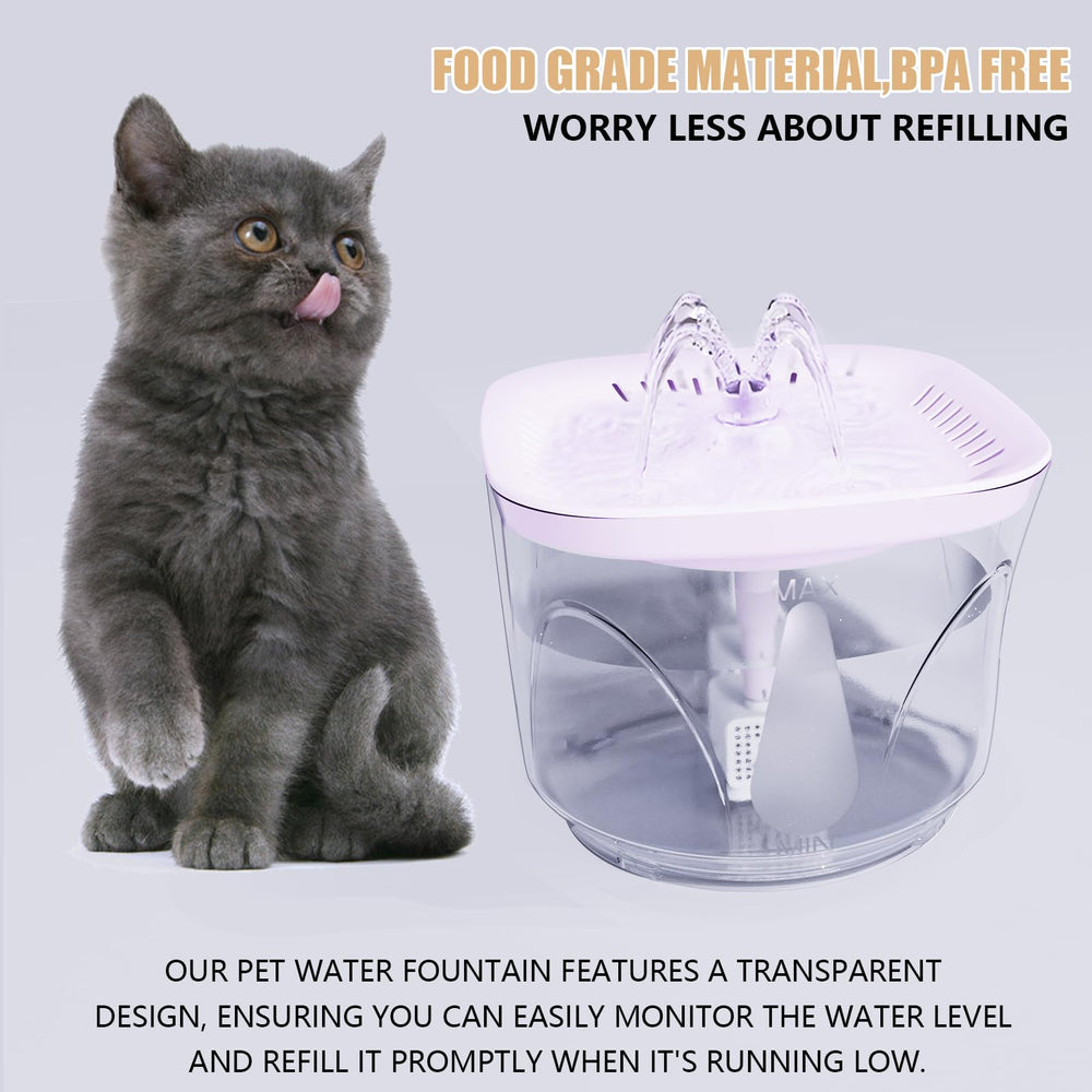 BOODIDI cat water fountain flow nozzle close-up shows four outlet options for pet preference.