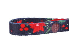BoomBone Christmas cat collar close-up showing adjustable neck fit.