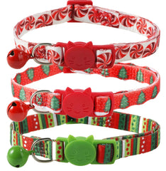 BoomBone Christmas cat collar 3-pack with festive patterns for safe seasonal wear