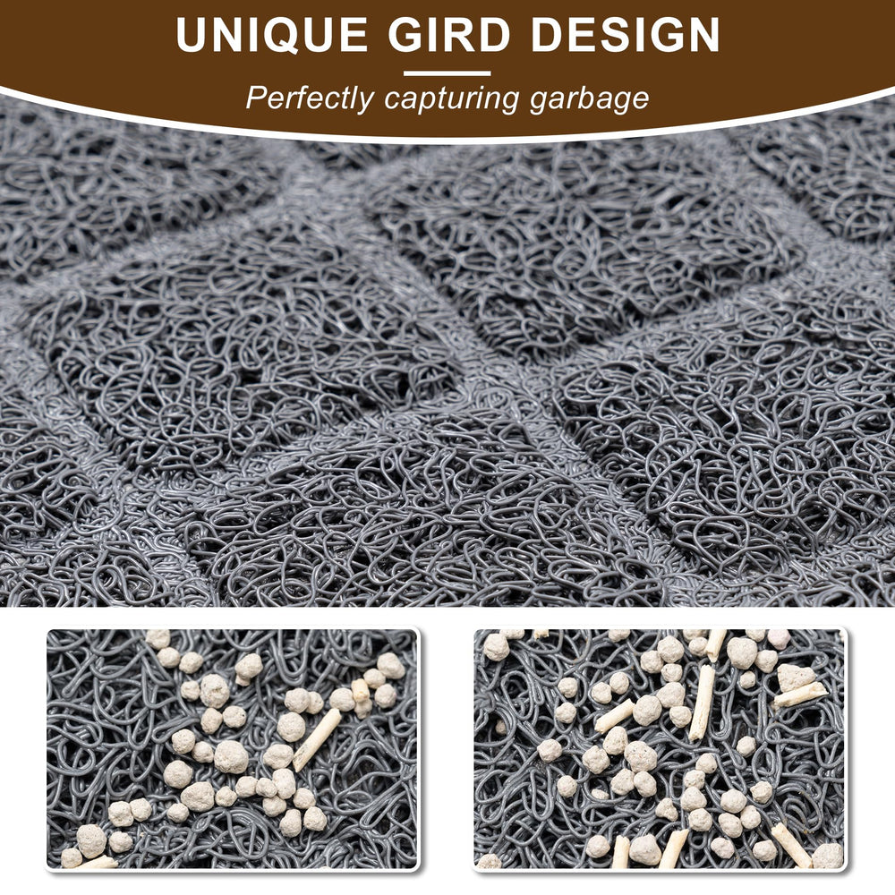 BOOMIBOO litter mat easy-clean image shows quick rinse or wipe maintenance.